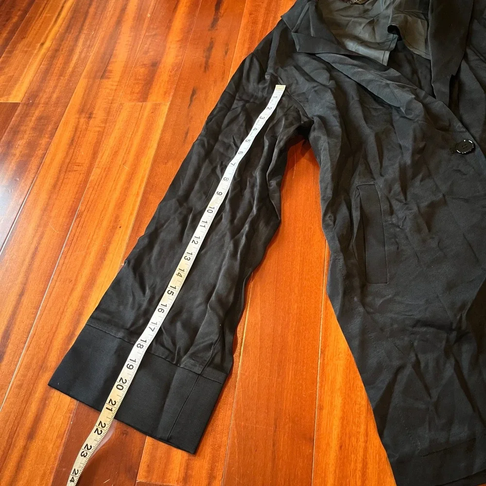 Foxblood Black Blazer‎ Top Jacket Solid Viscose Single Button New XS Extra Small